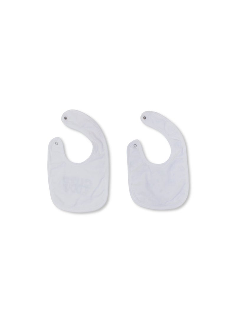 Berceau Cotton Bib Off-White with "Cute Teddy" Print – Pack Of 2 - Image 2